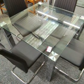 Glass dining table and chairs