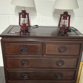 Mahogany Chest of Drawers with Chinese design